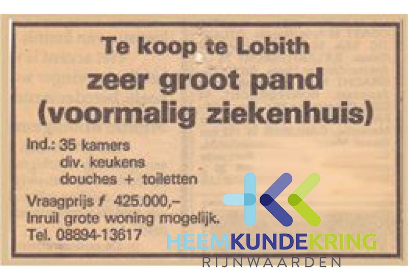 te koop voormalig ziekenhuis Lobith